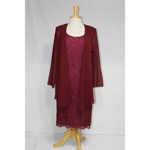 JJ Fashion #8852-Women's Short Formal Dress-SIZE L-Burgundy-NEW
